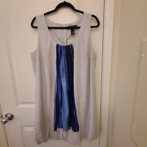 New Lane Bryant Grey Blue Stripe Dress.